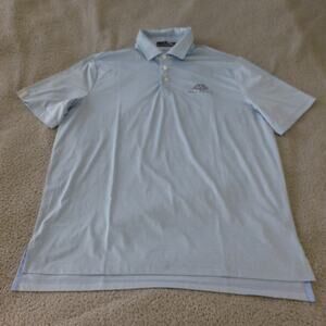 RLX Ralph Lauren Shirt Mens Large Golf Polo Blue Short Sleeve Wicking